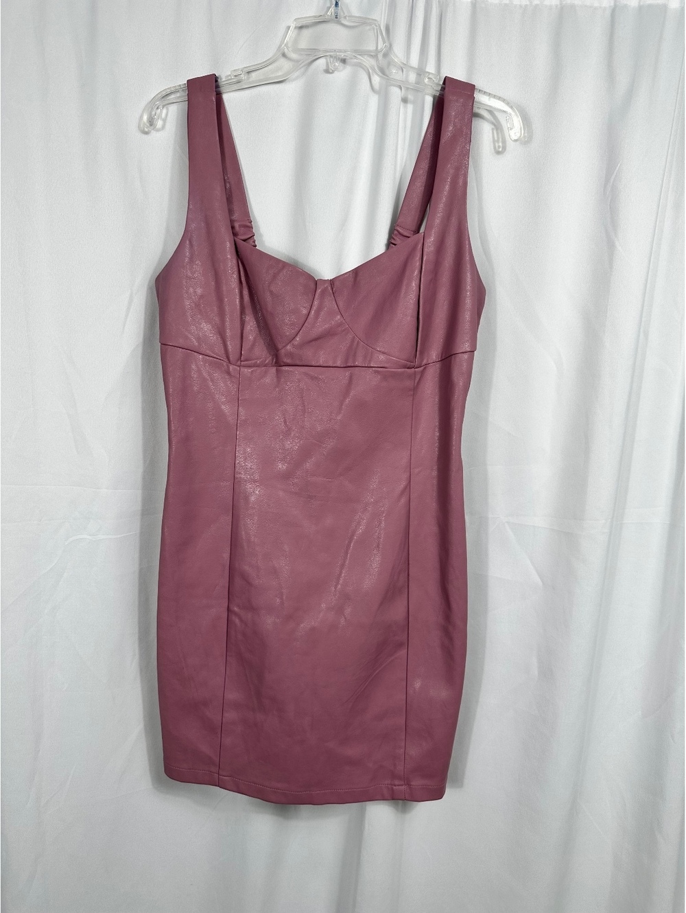Lucy Paris Mauve Faux Leather Bodycon Dress Medium